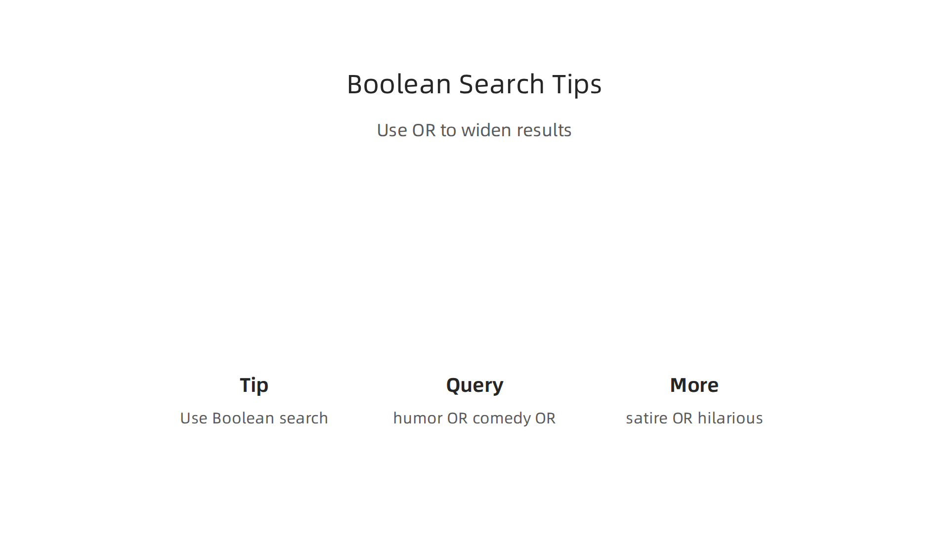 Learn how to use Boolean operators like 'OR' in AbeBooks' advanced search to find books matching multiple humor-related keywords efficiently.