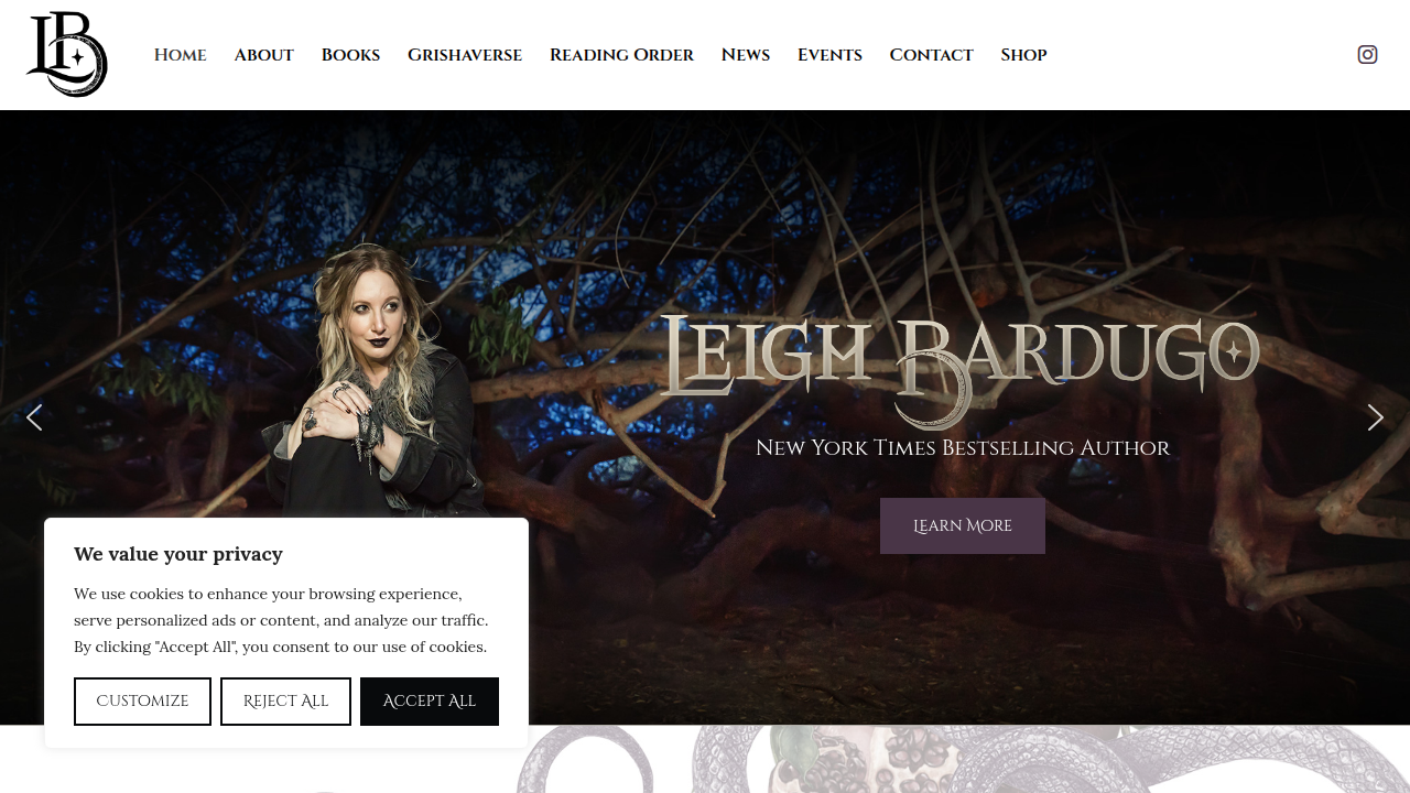 Leigh Bardugo's official website provides a comprehensive guide to her extensive catalog, helping readers navigate the Grishaverse and her other works.