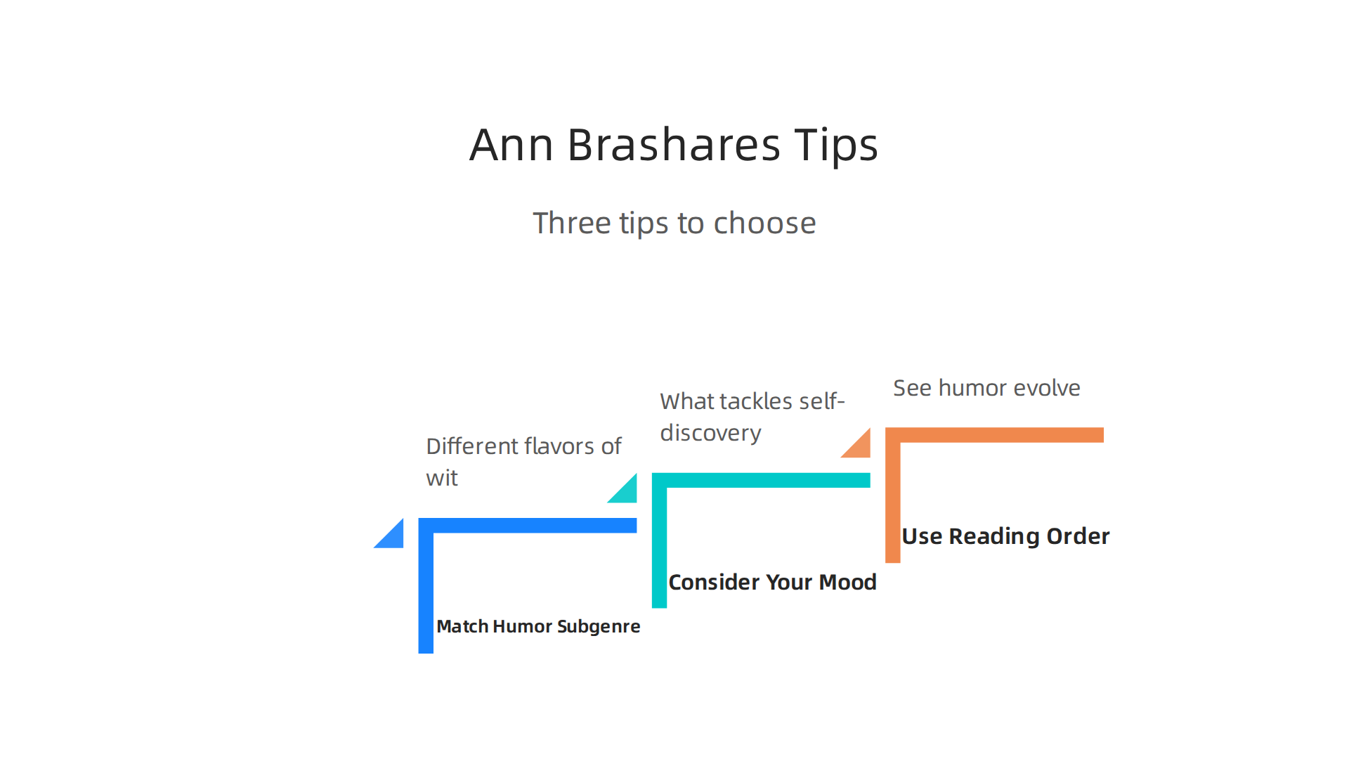 Expert advice for choosing an Ann Brashares book that matches your preferred humor style and reading mood.